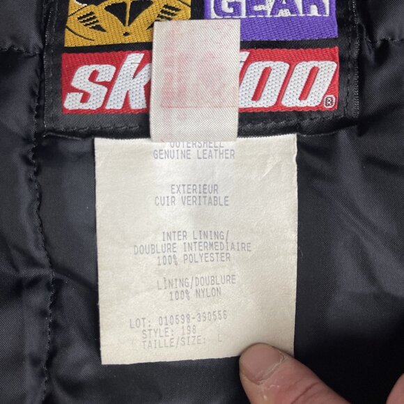 VTG SKI-DOO Racing Genuine Leather Jacket Men's Size L Made in Canada Bombardier - Picture 10 of 16